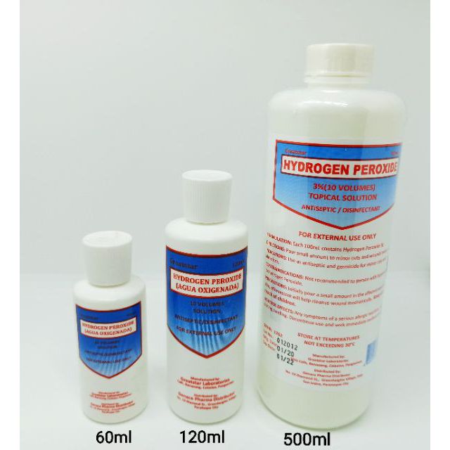 Hydrogen Peroxide Agua Oxinada 60ml 1ml 500ml Shopee Philippines