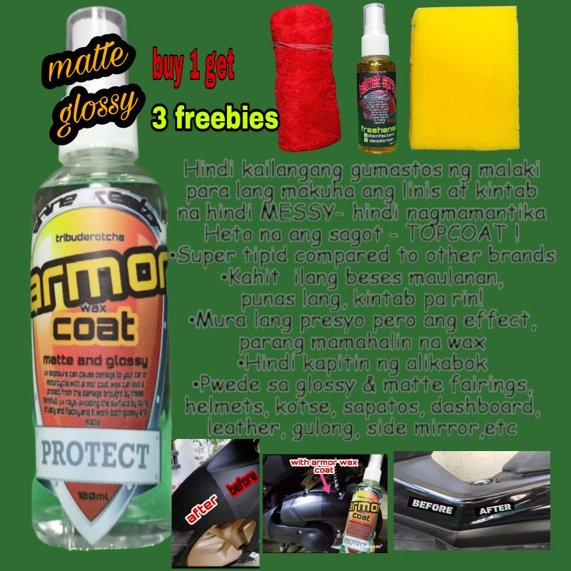 ARMOR WAX COAT FOR MATTE AND GLOSSY | Shopee Philippines
