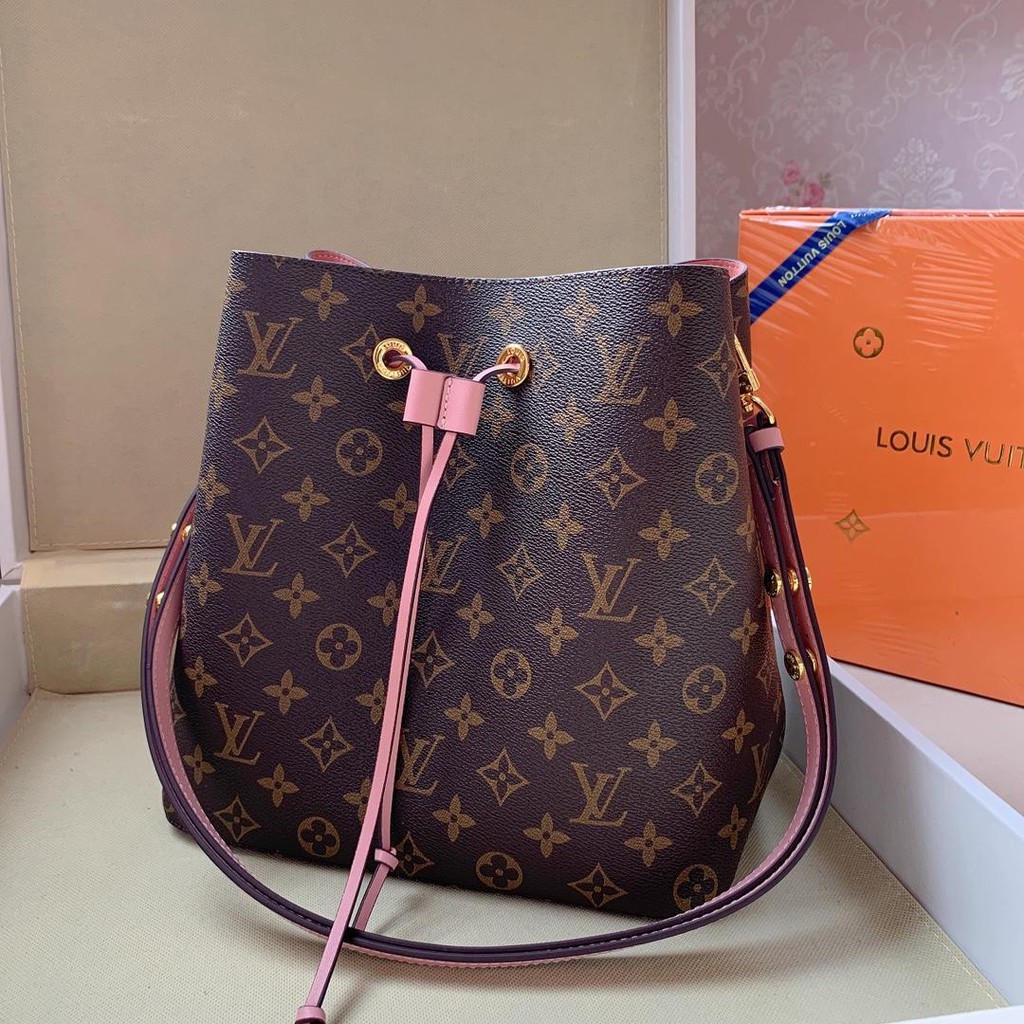 louis vuitton pink bucket bag