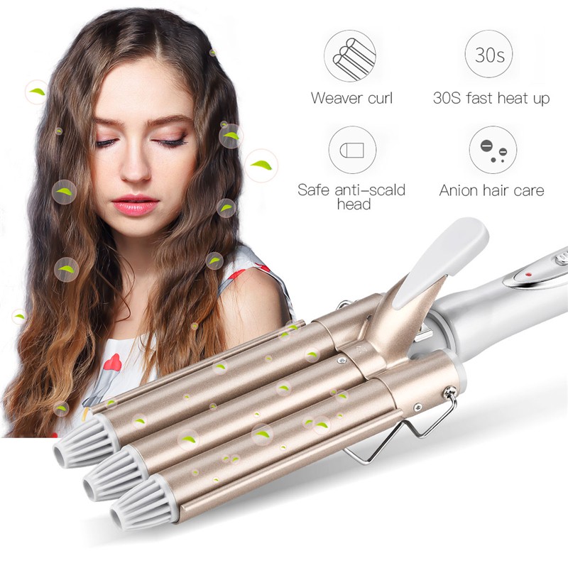 3 Barrels Curling Iron Hair Waver Large Wave Perm Curler Shopee