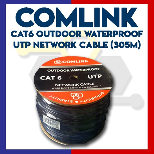 Comlink CAT6 Outdoor Water Proof UTP Network Cable 305m with 10PCS Free