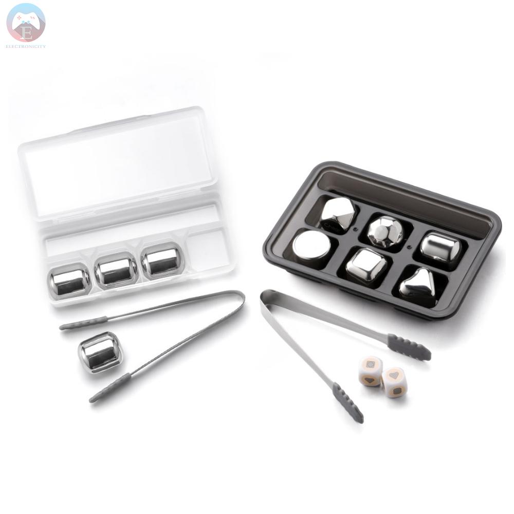E Circle Joy Stainless Steel Chilling Cubes Reusable Ice Cube Metal Whiskey Stones Rocks For Drinks With Ice Tongs And Freezer Storage Tray Shopee Philippines