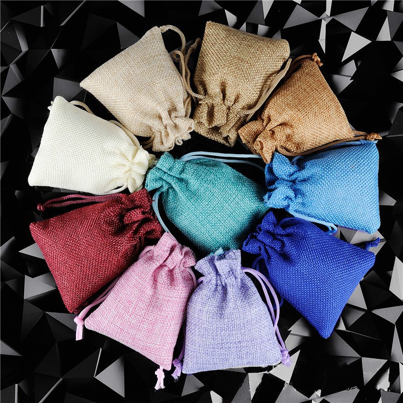 25PCS Burlap Natural Linen Jute Sack Jewelry Pouch Gift Bags Shopee
