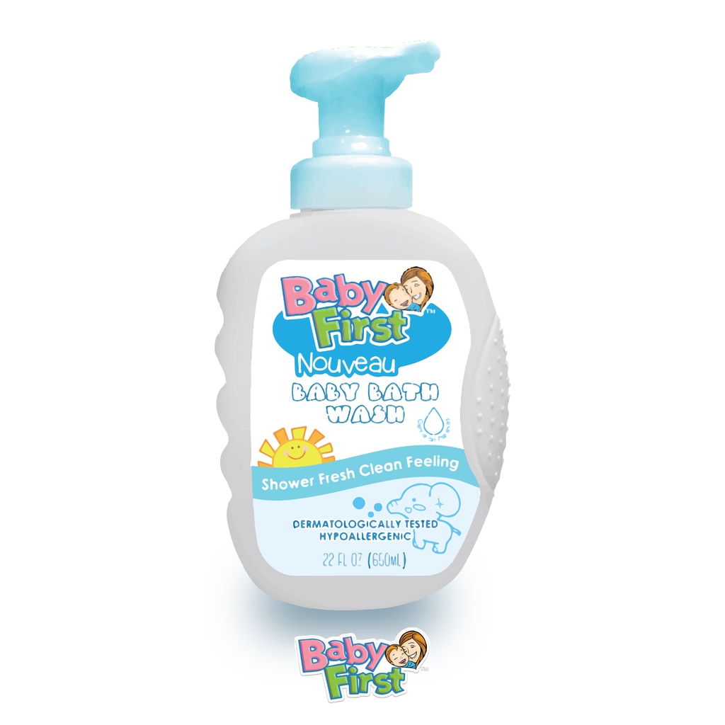Baby First Nouveau Baby Bath Wash 650ml Milk Scent + FREE 110ml