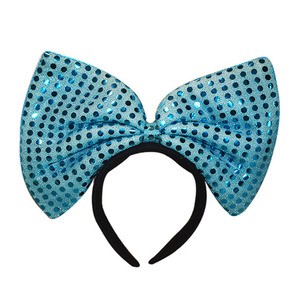 blue headband with bow