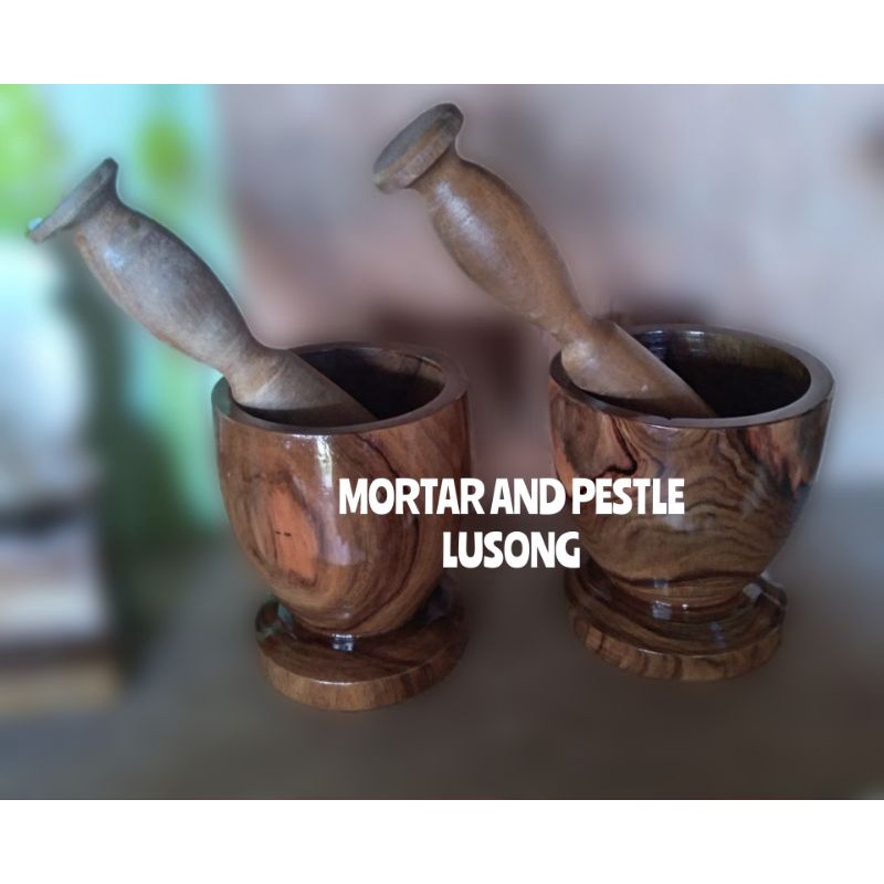 WOODEN MORTAR & PESTLE (LUSONG) Shopee Philippines