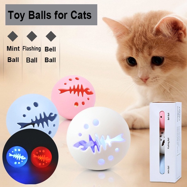 AKDSteel 4Pcs/Set Colorful Felt Ball Toys for Cats Kittens Bell Teaser 
