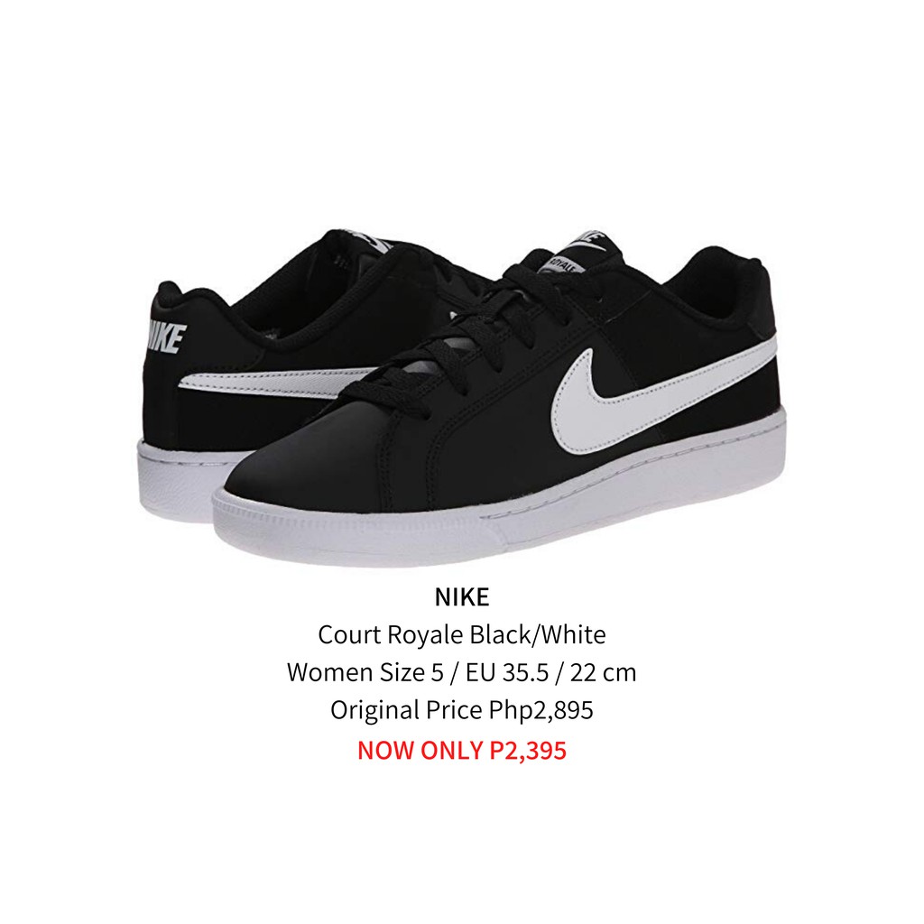 nike court royale white black