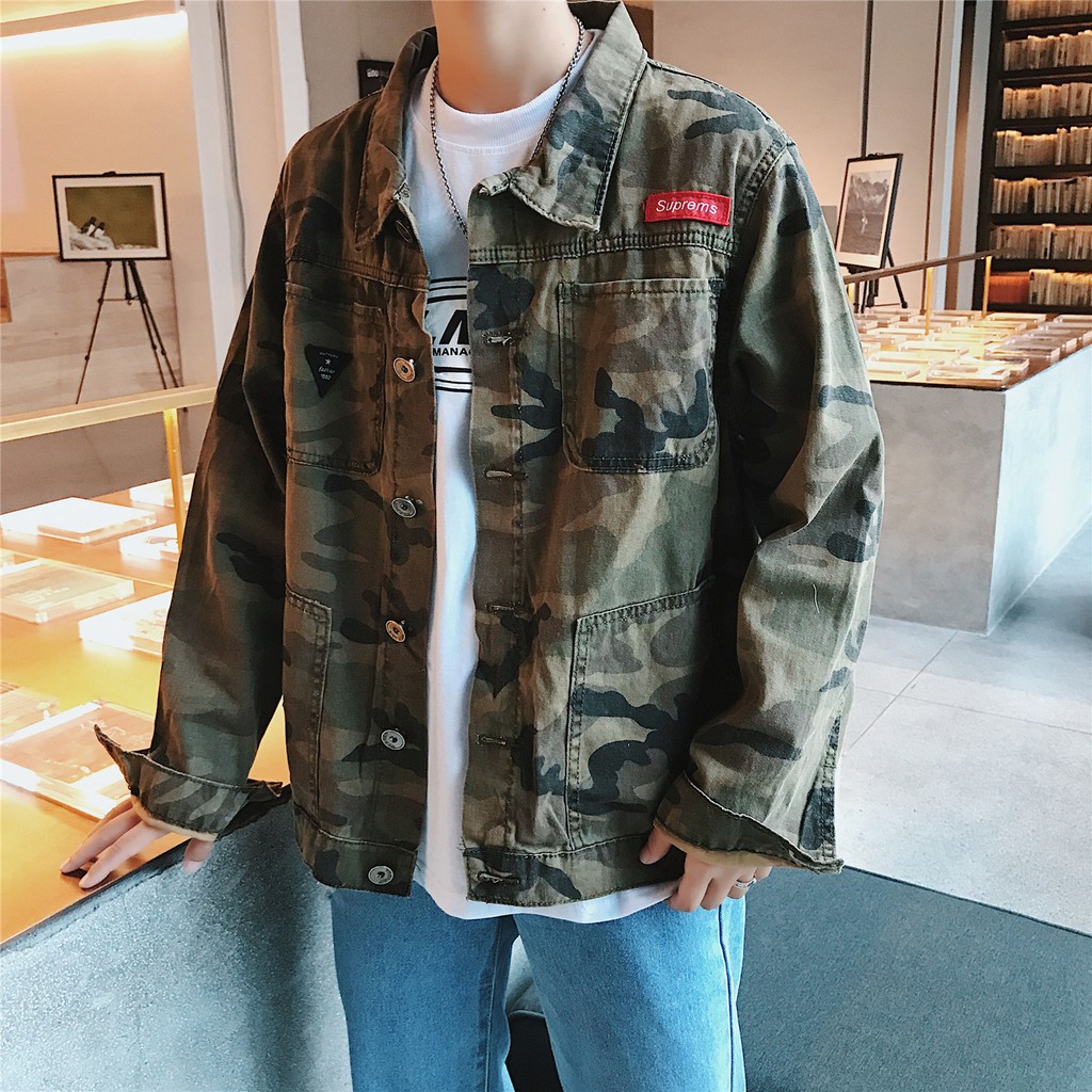 camo denim jacket