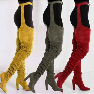 long knee high heel boots