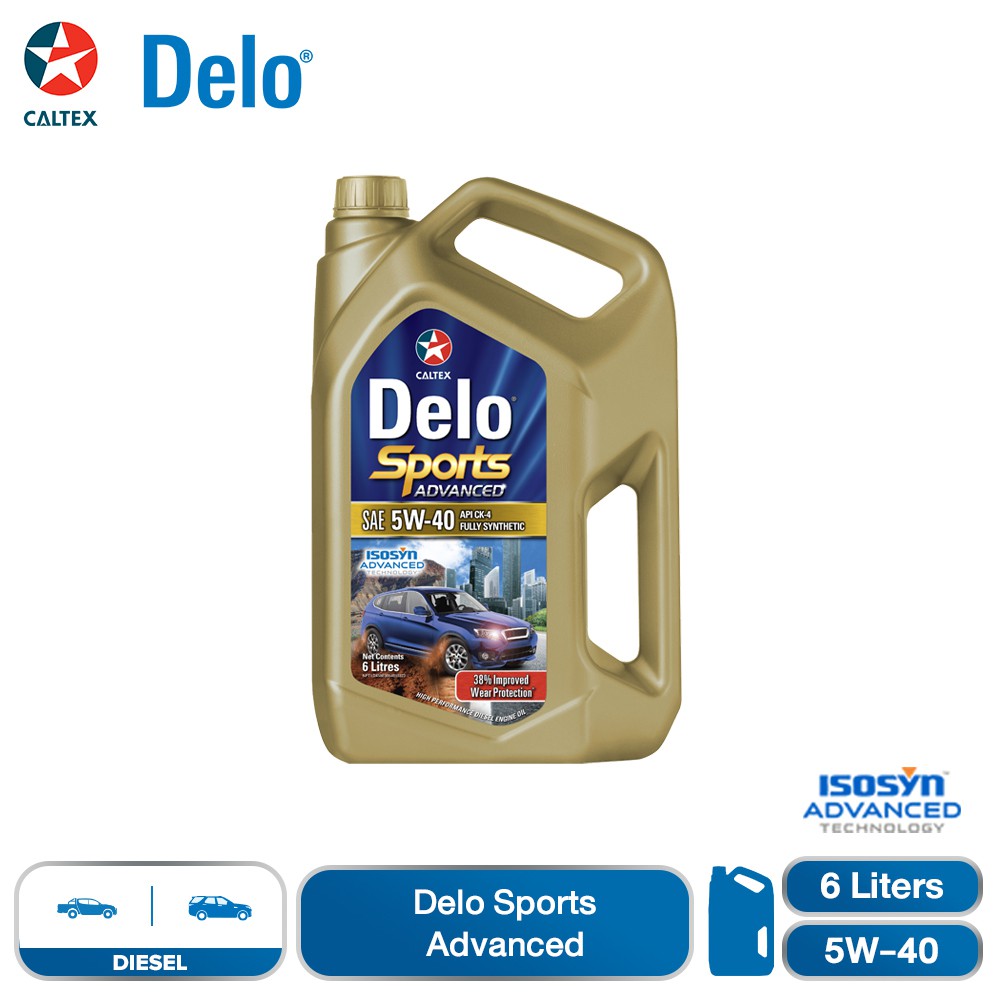 Caltex Delo Sports Advance Fully Synthetic SAE 5W40 6 Liters Shopee