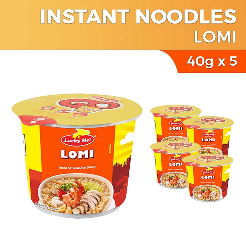 Lucky Me! Go Cup Instant Noodle Soup Mini Lomi 40g X 5 | Shopee Philippines