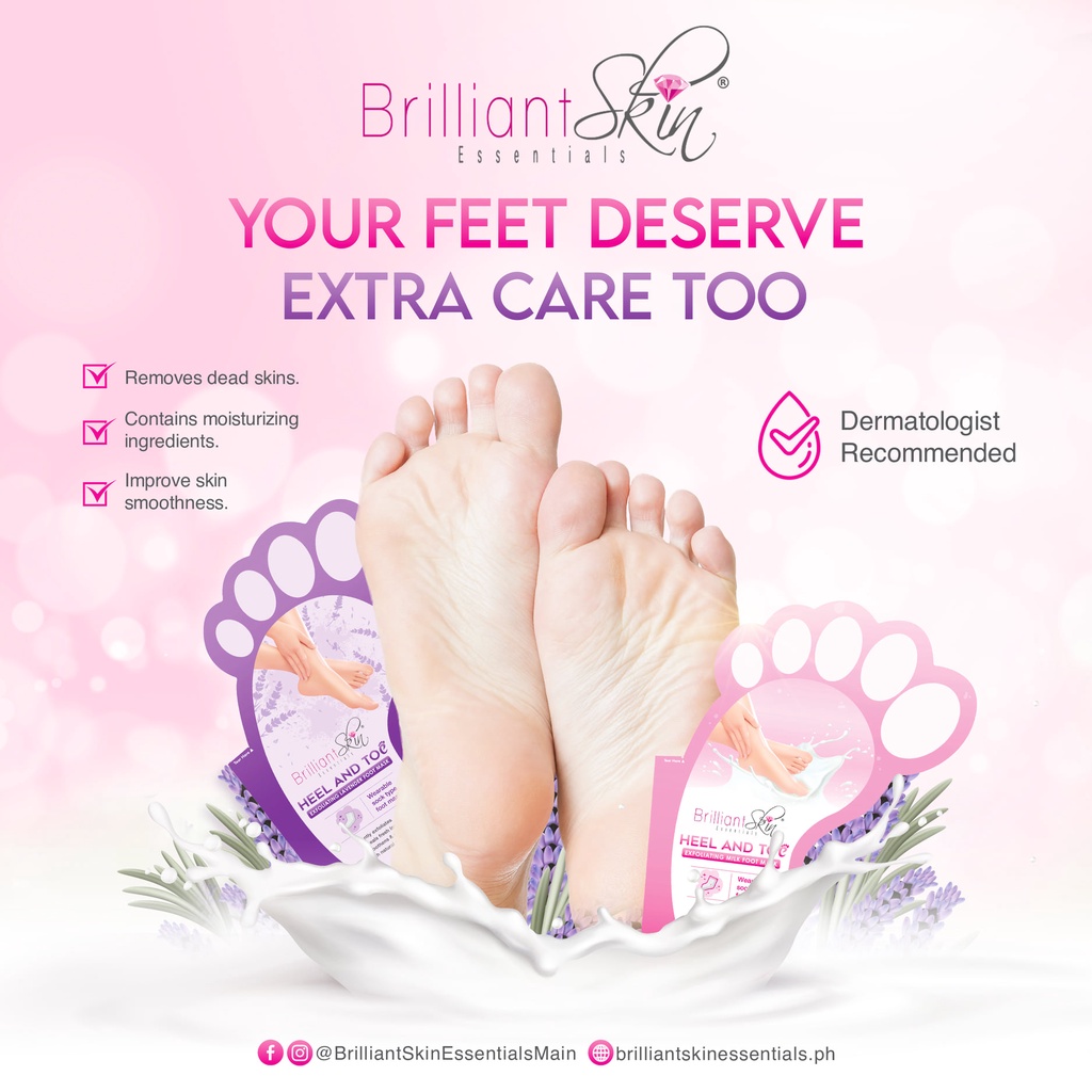 Brilliant Skin Heel and Toe Exfoliating Foot Mask (Lavender Foot Mask