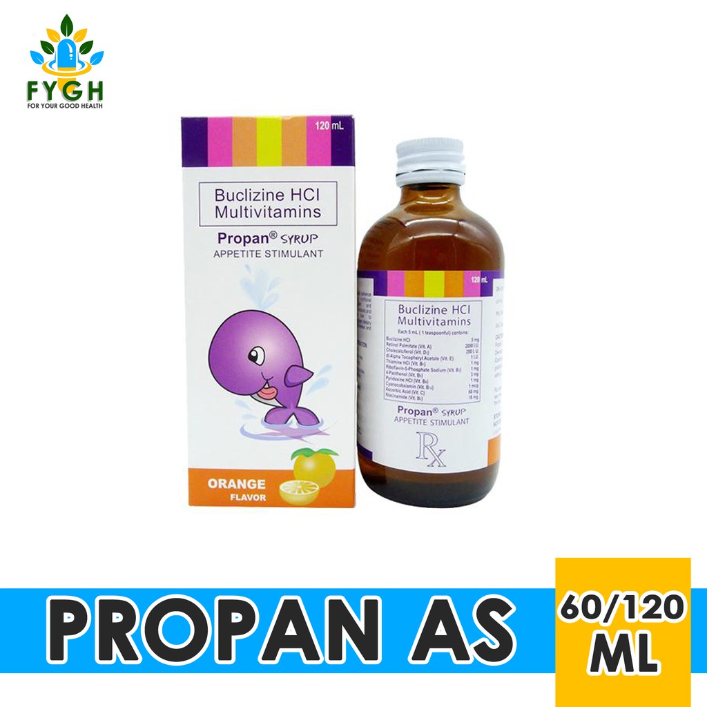 Propan Buclizine Plus Multivitamins Appetite Stimulant For Kids 60 120ml Shopee Philippines