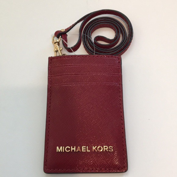 michael kors id lanyard badge holder