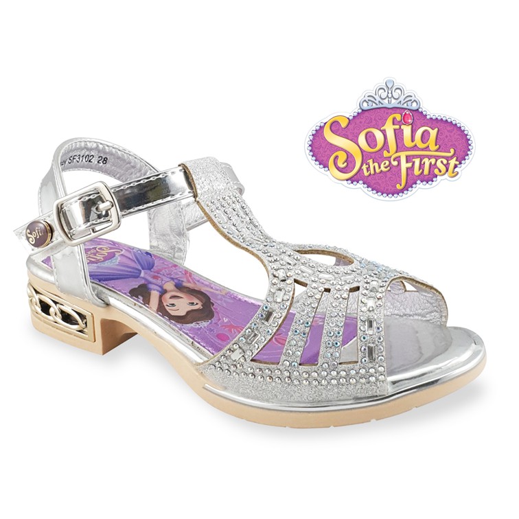 Disney Sofia the First Kids Ava Silver Party High  Heel  