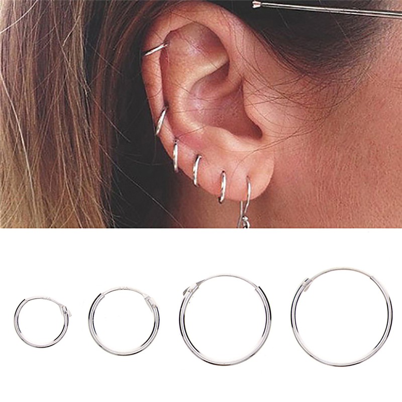 silver hoop for top of ear