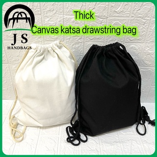 1pc Thick Canvas katsa drawstring bag Back pack String bag backpack eco bag 13.5x16.5 inches