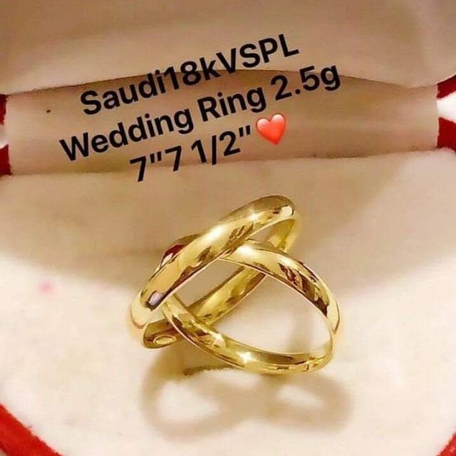18K Saudi Gold Plain Wedding Ring | Shopee Philippines
