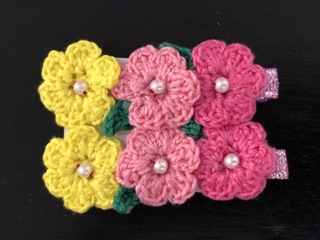 Crochet flower hairclip for girls, kids and ladies #7