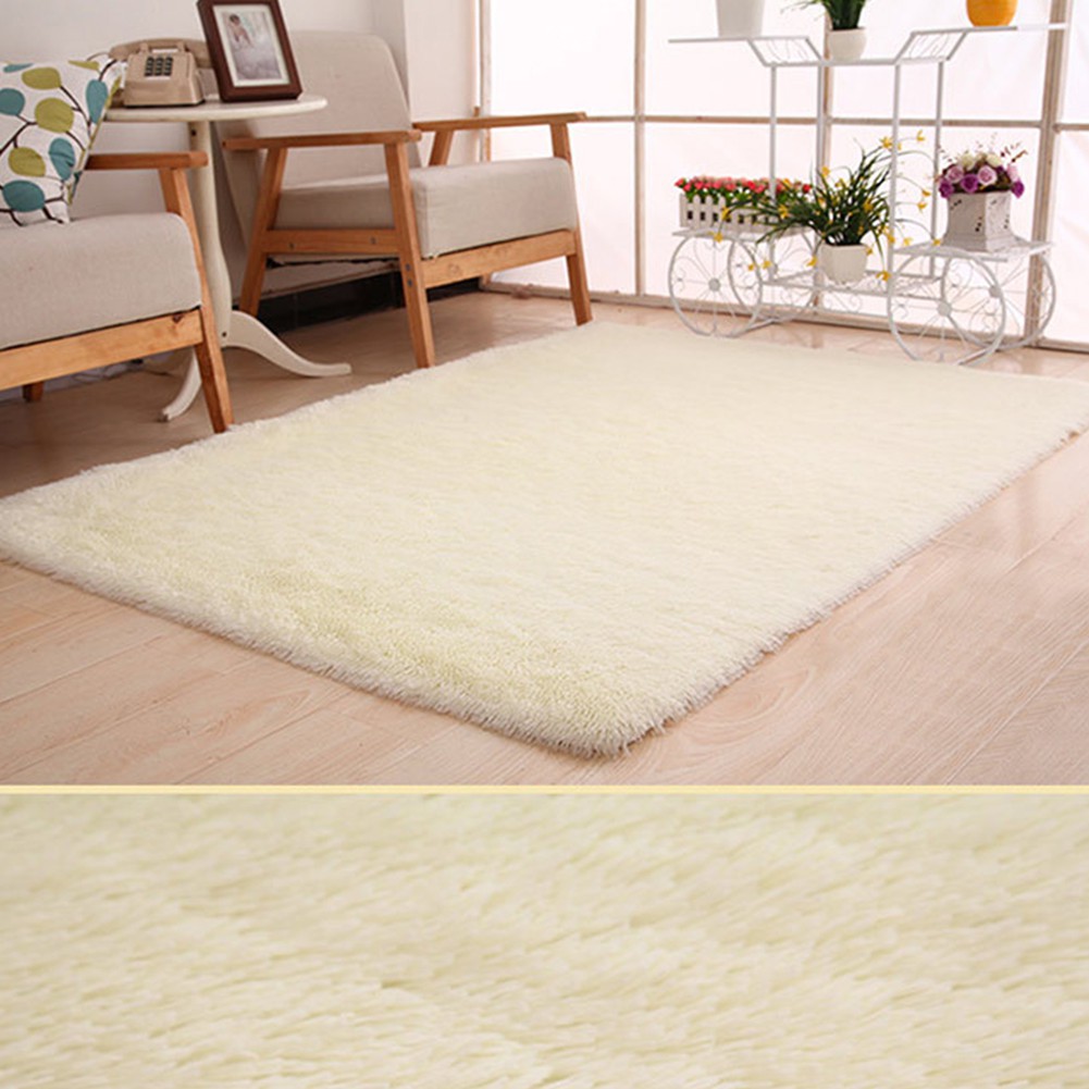 Bibabo25 Living Room Slip Resistant Carpet Plush Shaggy Soft Area Rug Door Floor Mat 