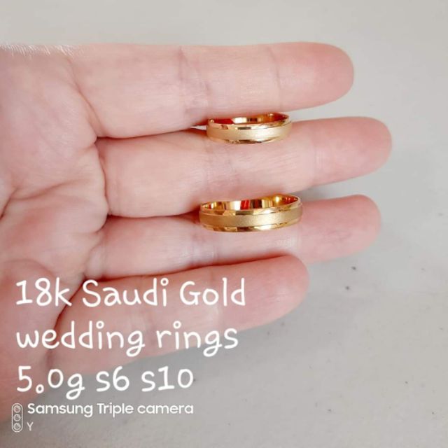 18k Saudi gold wedding ring size6 at 7 | Shopee Philippines