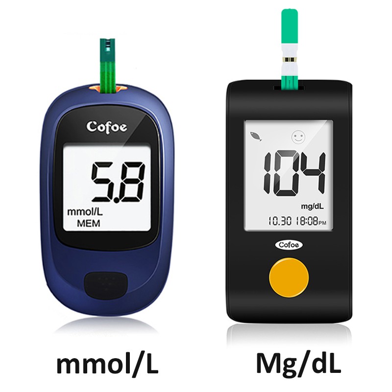Cofoe Glucometer Mg Dl Or Mmol L Blood Glucose Meter Medical Diabetic Test Kit Health Care Blood Sugar Meter With Test Strips Shopee Philippines