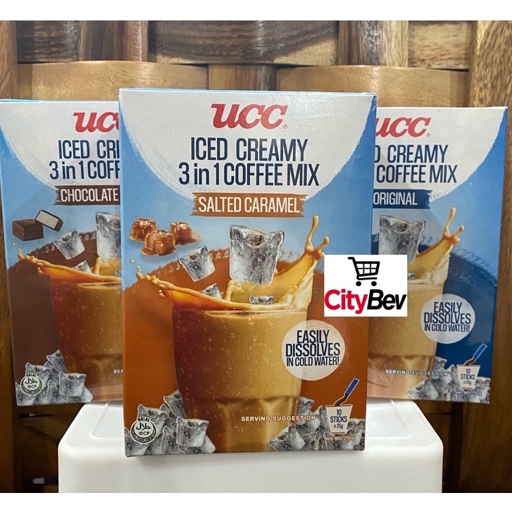UCC Iced Creamy 3 in 1Coffee Mix Original, Salted Carmel and Choco