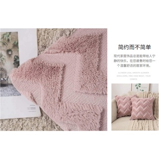45*45cm/Wave velvet pillowcase solid color cushion cover decoration sofa home party soft square pill #9