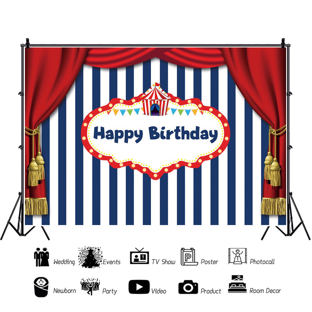 Newborn Kids Circus Theme Birthday Party Backdrop Circus Photography Portrait Carnival Baby Shower Photo Shoot Props #2