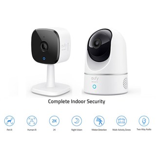 eufy Security 2K Indoor Camera pan and tilt w/ night vision CCTV