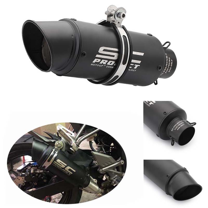 Universal 3851mm Inlet Motorcycle Exhaust Muffler Pipe Canister Pipe SC Project Exhaust
