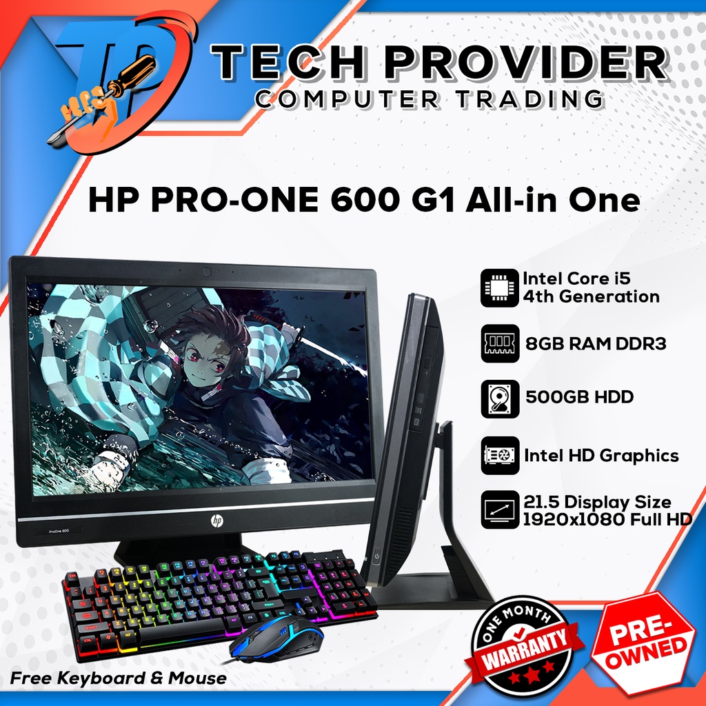 HP ProONE 600 G1 All in One PC Intel Core i5 4th Generation 8GB RAM