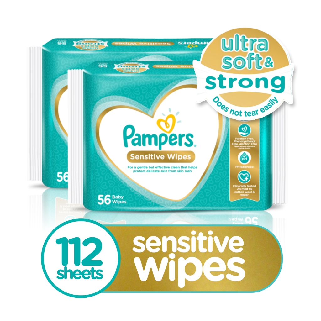 pampers sensitive baby wipes 12 packs