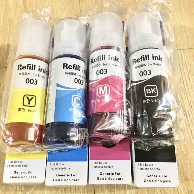 Epson Premimium Compatible To All Epson Dye Ink 003001 Premium Refill Sealed Ink4pcs1set 0472