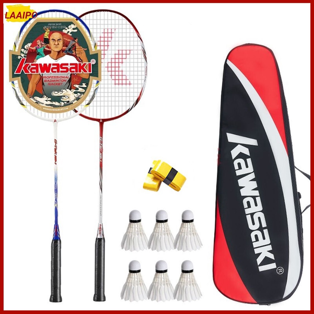 KAWASAKI badminton racket double racket super light carbon durable