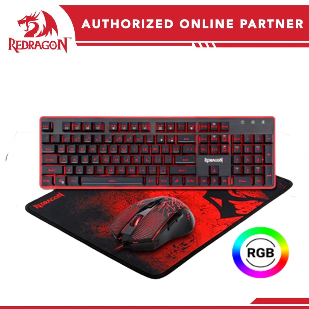 Redragon S1071 Keyboard and Mouse Combo Plus Mouse Pad 3 in 1 set Shopee Philippines