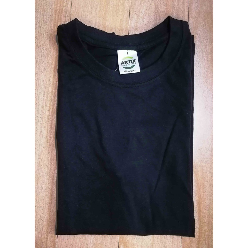 Artix Pure Cotton Round Neck T-shirt color black | Shopee Philippines