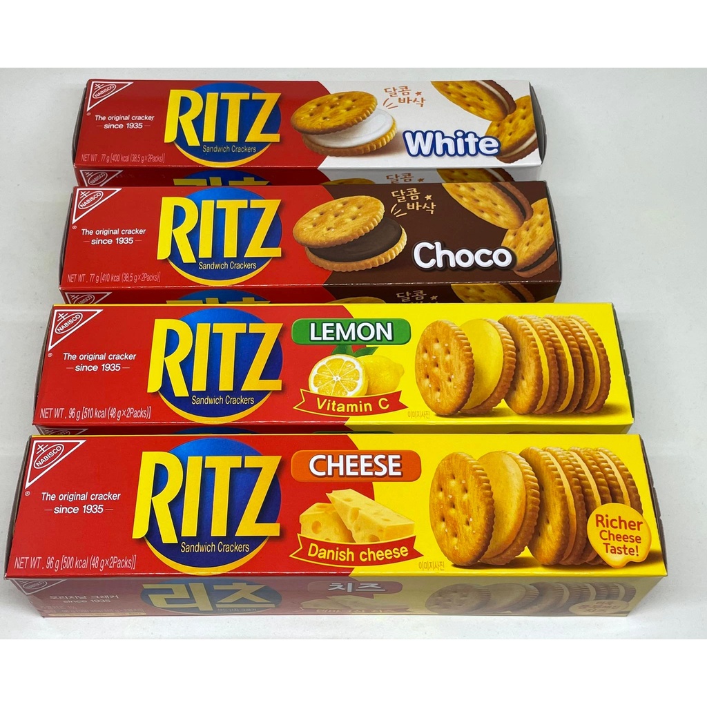 Ritz sandwich crackers lemon, white cream, cheese flavor box Shopee