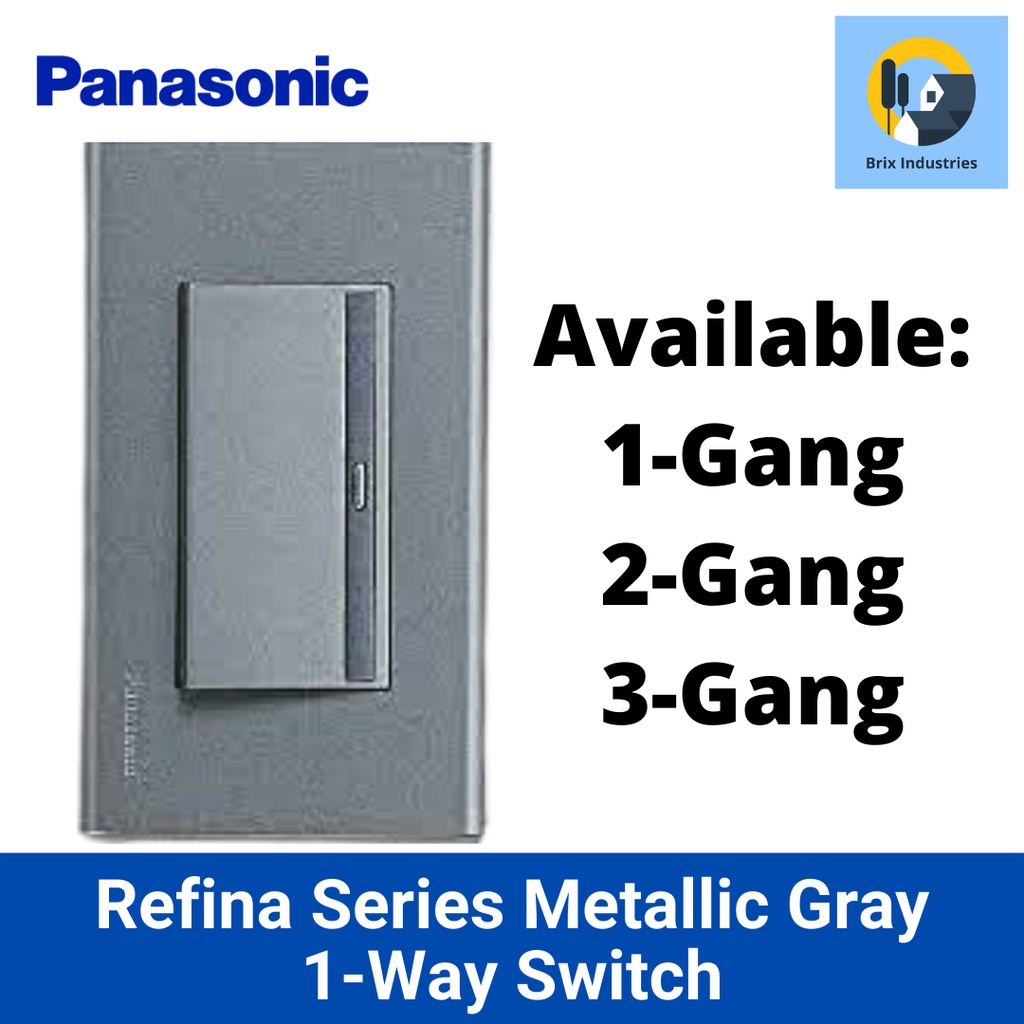 Panasonic Metallic Gray Refina Series 1 Way Switch Set 1 2 or 3 Gang