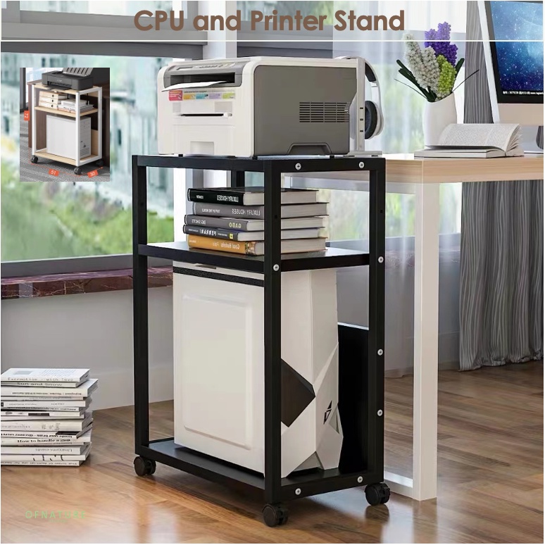 OFNATURE 3 Tier Slim Wooden Printer Table Side Table Work Table Desk CPU  Stand Monitor Stand | Shopee Philippines