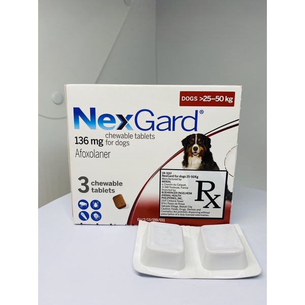 Nexgard for dogs (3 Chewable) (>25-50kg) | Shopee Philippines