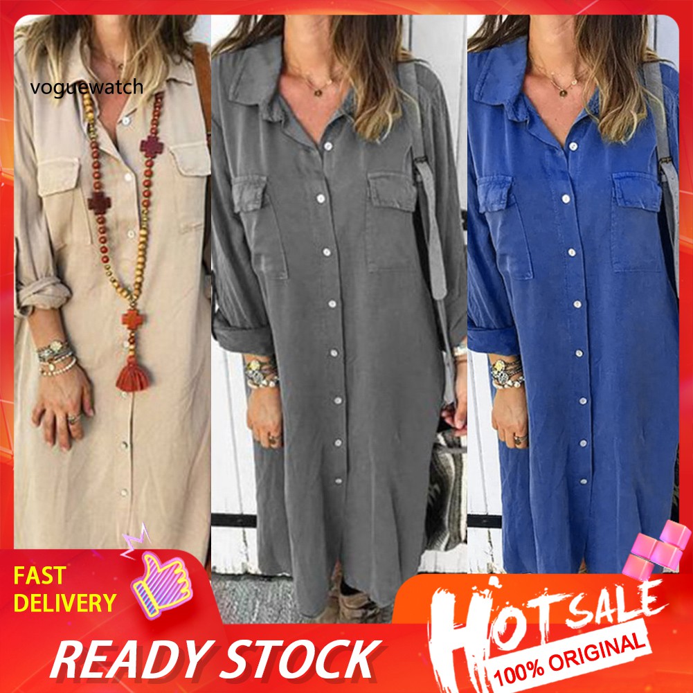 maxi shirt dress with pockets