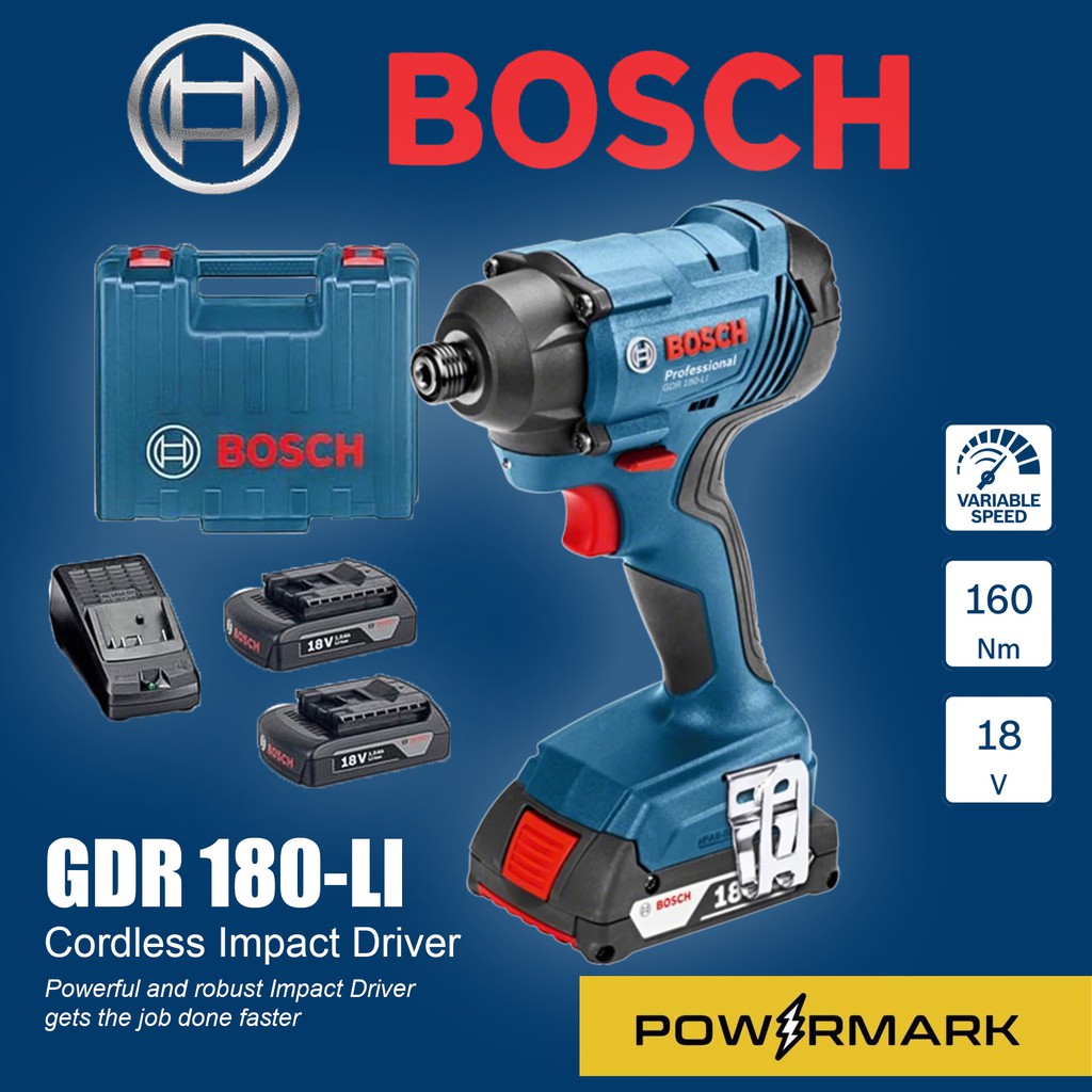 Bosch Gdr 180 Li Cordless Impact Driver [powermark Bct] Shopee