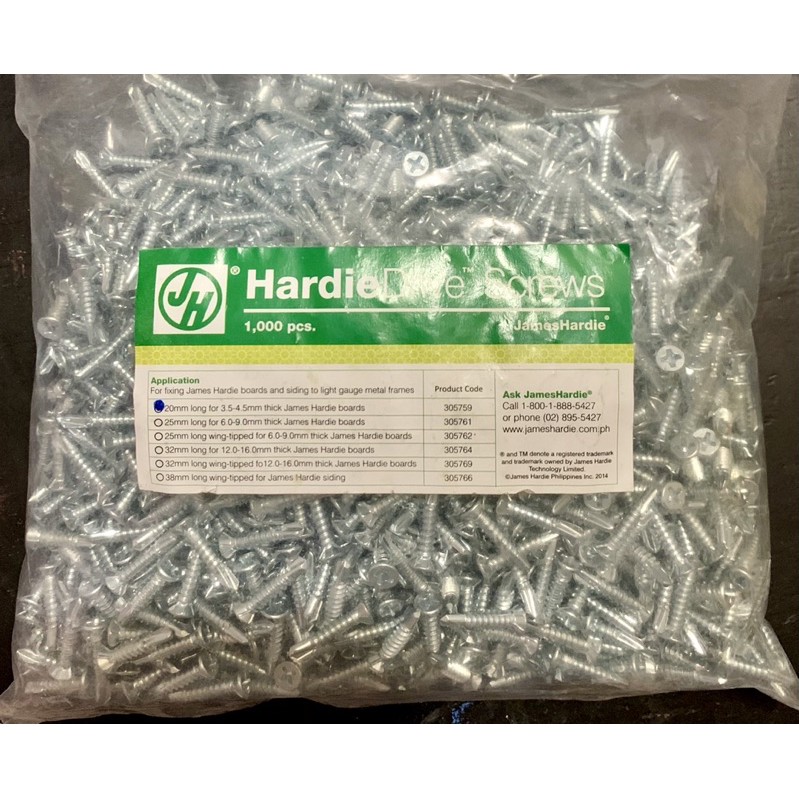 Original Hardie Drive Screw hardiflex screw (1000pcs) Shopee Philippines