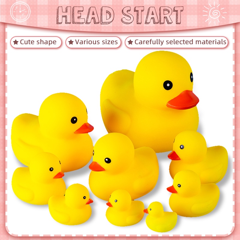 【Head Start】Kid's Small Rubber Duck Bath Toys Children's Bath Toys Baby Bathroom Pinch Called Vinyl Duck Baby Water Toys