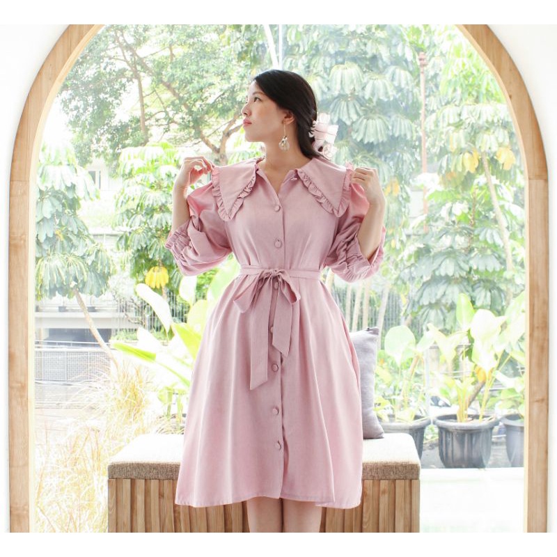Rosie Linen Dress in Pink Blush Shopee Philippines