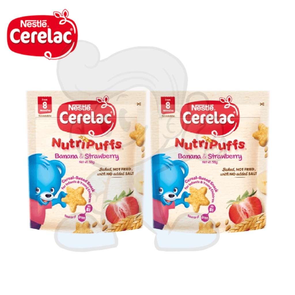 Nestle Cerelac NutriPuffs Banana & Strawberry Cereal Based Snack (2 x