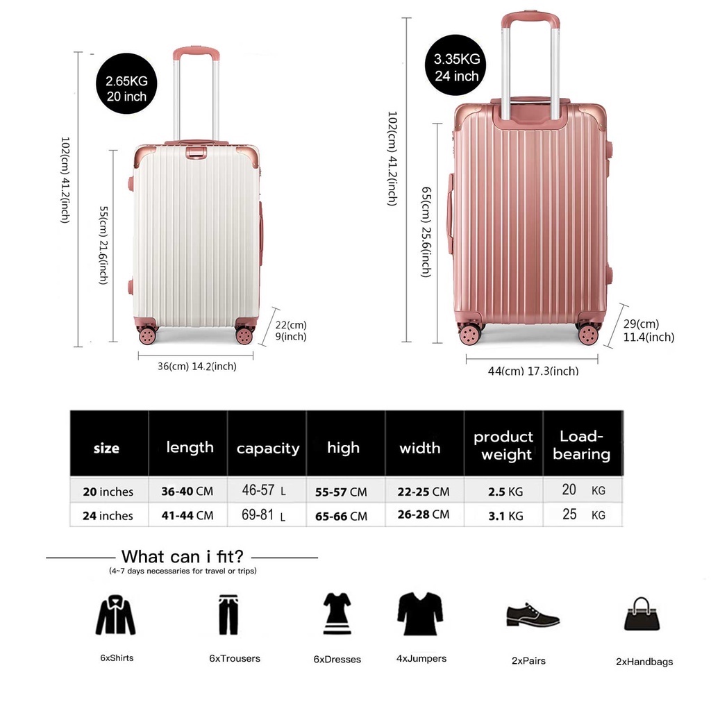 24 Inch Luggage Size Comparison