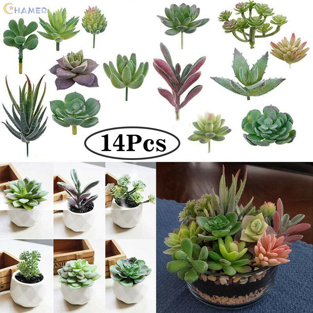 Artificial Plants Succulent Realistic Home Decor Lotus Landscape 14pcs Cactus Table Decor Mini Shopee Philippines